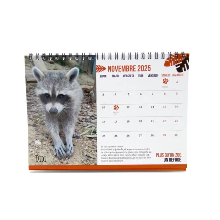 La Tanière, zoo, refuge, parc animalier, Chartres, Eure et Loir, cadeau, maison, calendrier, souvenir, animaux, nature