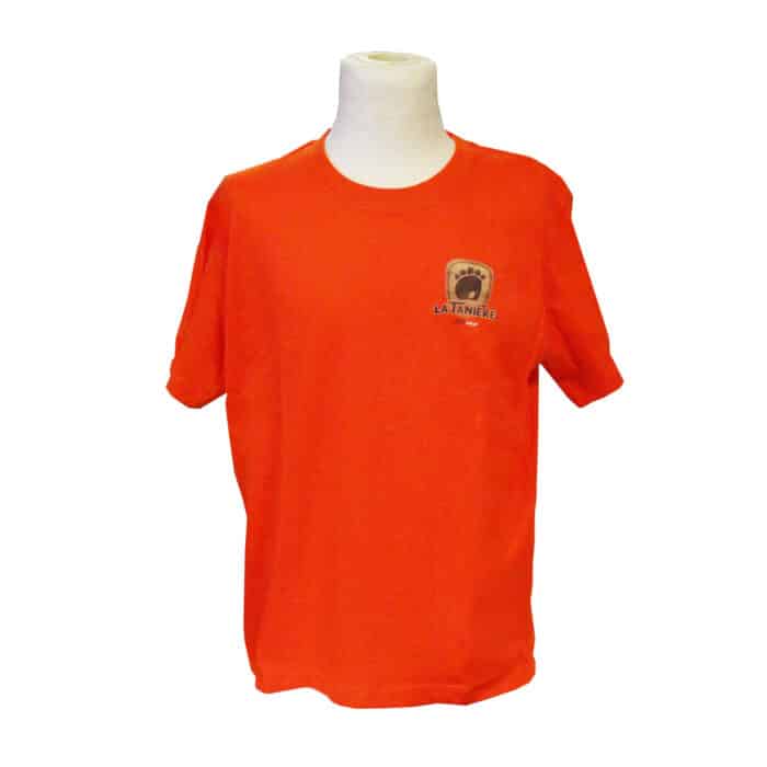 La Tanière, zoo, refuge, parc animalier, cadeau, textile, prêt à porter, vêtement, mode, enfant, t-shirt, tee shirt, orange